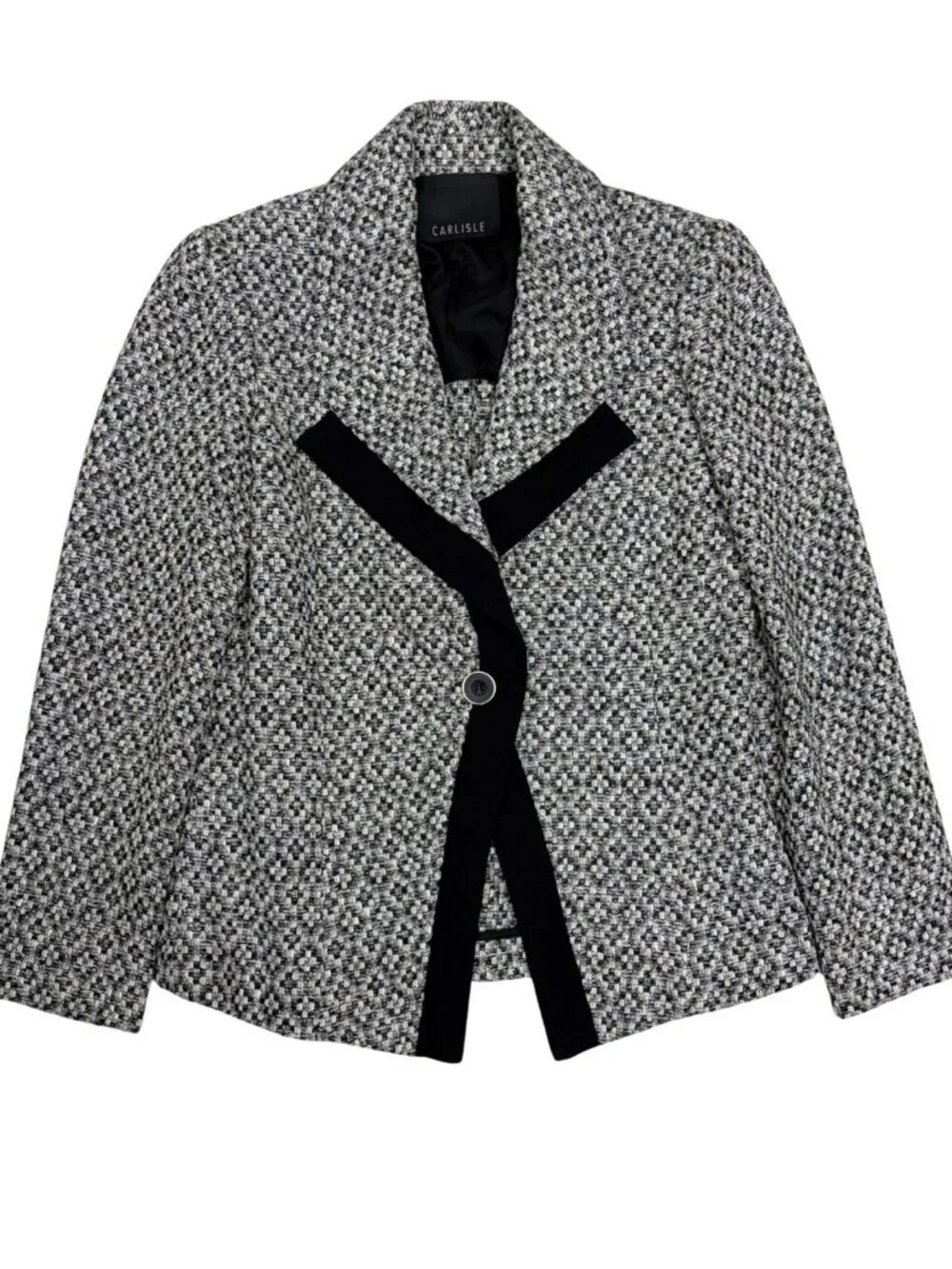 CARLISLE Tweed Blazer Jacket Luxury Designer Business Casual Coat Womens 2